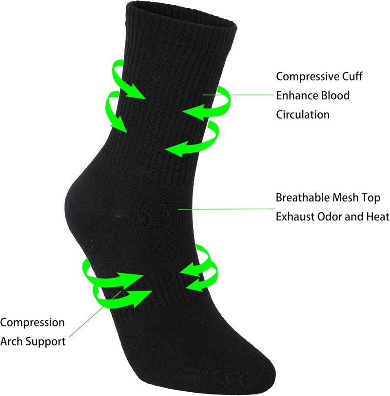 WindCrosser Womens Anti Stink Odor Resistant Seamless Cotton Moisture Wicking Crew Dress Socks, Size 6-10 - Image 2